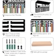 thumbnail image 2 of Basketball Medal Holder Trophy Shelf Medal Hanger Display with Shelf Stand Ribbon Organizer Sports 3 Rows Wall Mount Hold 60+ Medals for Players Football Running Swimming Awards Rack, 2 of 8