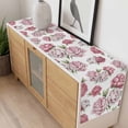 thumbnail image 4 of Pink Floral Table Runner - 60 Inch Long, Kitchen Dining Table Runner Dresser Scarves, Spring Summer Modern Flower Leaf Farmhouse Decor for Coffee Tables Wedding Party Banquet, 4 of 8