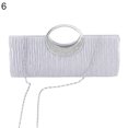 thumbnail image 2 of Yesbay Women Luxury Rhinestone Satin Pleated Evening Bag Party Clutch Purse Handbag,Silver, 2 of 8