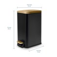thumbnail image 3 of Moorefield 1.6 gal., Rectangular Soft Close Premium Pedal Waste Bin for Bedroom, Bathroom, Home and Office, Step On Trash Can, Matte Black Gold, 3 of 10