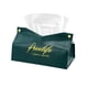 thumbnail image 2 of Injueey Elegante caja contenedor PU cuero patrón de mármol hogar coche toalla servilleta papeles dispensador soporte caja decoración de Almacenamiento y organización del hogar Boca en V verde oscuro, 2 of 6