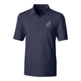thumbnail image 2 of Men's Cutter & Buck  Navy ETSU Buccaneers Vault Forge Pencil Stripe Stretch Polo, 2 of 3
