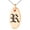 Rose, variant on Stainless Steel Letter R Initial Old English Monogram Engraved Small Oval Charm Pendant Necklace