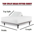 thumbnail image 4 of Top Split King Sheets Sets for Adjustable Beds - 800 Thread Count- 100% Egyptian Cotton 4Pcs Bed Sheets, Fits Upto 21'' Inch Deep Pockets, Light Blue Stripe- Split Down 34 inches from The top, 4 of 8