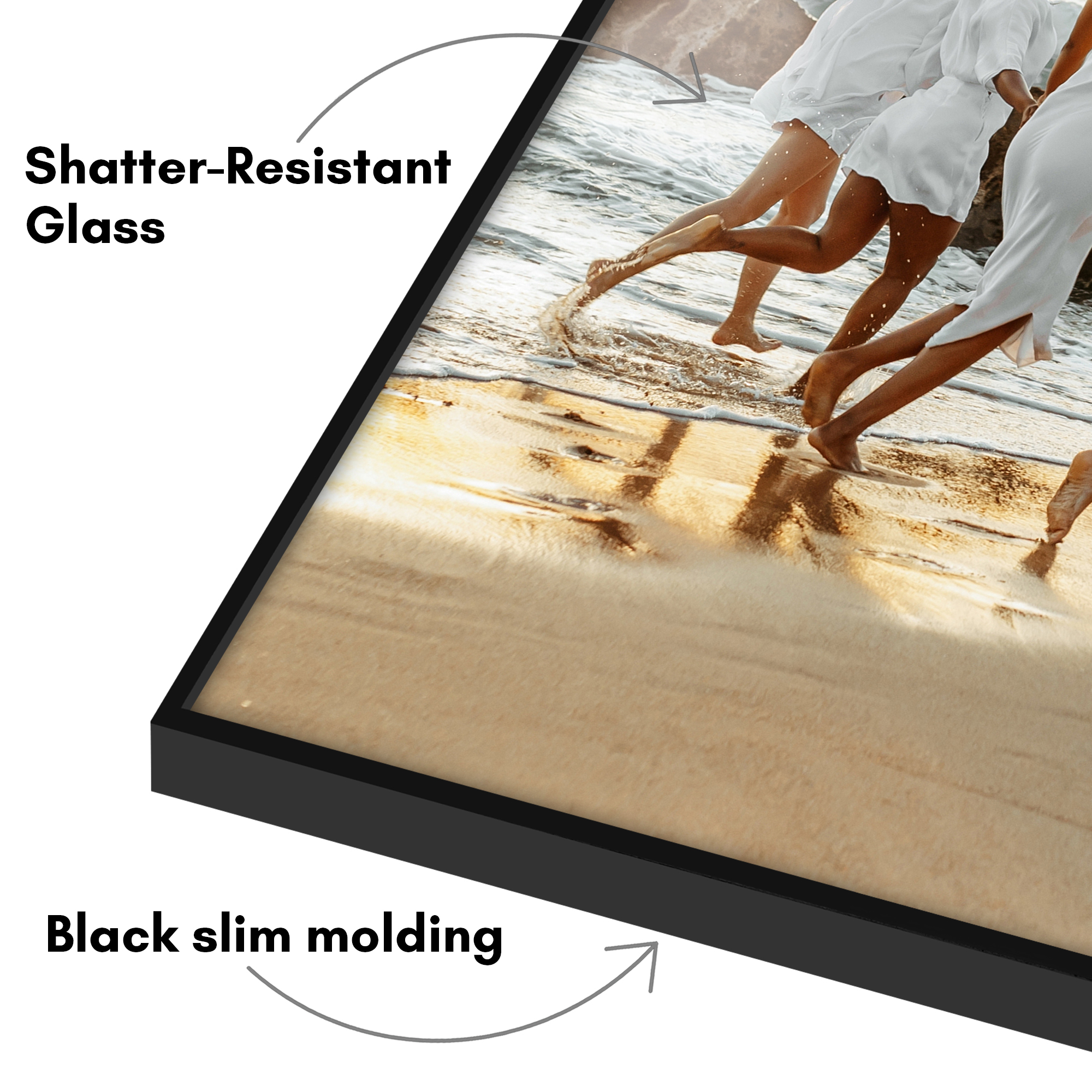 Americanflat 11x14 Front Loading Picture Frame with Shatter-Resistant Glass 3 Pack Metropolitan Photo - Black