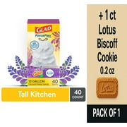 Glad ForceFlex with Febreze Gain Lavender Scent Tall Kitchen Drawstring Trash Bags 40 ct - Pack of 1 & Lotus Biscoff Cookie - 0.2 Oz - 1 ct
