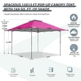 thumbnail image 4 of EAGLE PEAK 13 x 13 ft Pop-up Outdoor Canopy Auto Extending Eaves (169 Sqft of Shade),Light Pink, 4 of 11