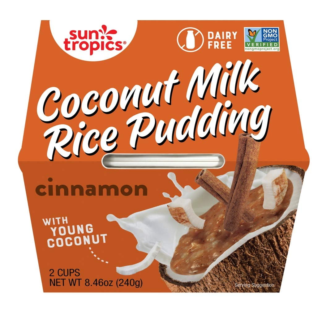 Sun Tropics Coconut Milk Rice Pudding Snack, Cinnamon, 4.23 oz Cups (12