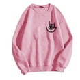 thumbnail image 4 of Fiaer Plus Size Sweatshirt for Women Cool Skeleton Graphic Funny Pullover Crew Neck Long Sleeve Baggy Fashion Tops Pink XL, 4 of 4