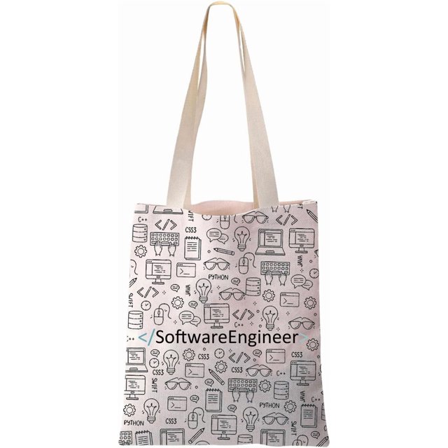 JYTAPP Software Engineer Canvas Tote Bag Software Developer Gift Programmer Graduation Gift New Engineer Shoulder Bag