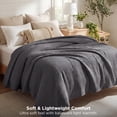 thumbnail image 5 of U by Bedsure Cooling Cotton Waffle Queen Size Blanket - Lightweight Breathable Summer Blanket of Rayon Derived from Bamboo for Hot Sleepers, Dark Grey, 90x90 inches, 5 of 8