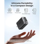 Anker Nano USB C Charger Block, 35W Max 2-Port High-Speed Compact Charger with Durable Built-in Anker InstaCord Retractable Cable