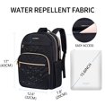 thumbnail image 2 of Mochila para portátil VANKEAN 15.6 pulgadas impermeable con puerto USB negra dorada, 2 of 5