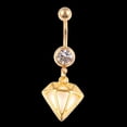 thumbnail image 2 of Slatcetga Hollow Geometric Electroplate Stainless Steel Belly Navel Ring Body Piercing Jewelry (Gold), 2 of 2