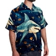 thumbnail image 2 of Starry Shark Men's Hawaiian Button Down Short Sleeve Casual Printed Summer Beach Unisex Shirt, 2 of 6