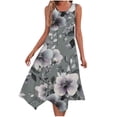 thumbnail image 2 of Ovzne Robes pour Femmes 2025 Robe d'Été Robes Sans Manches Col Rond à Cordon Décontracté Volanté Robe Trapèze Mini Grande Taille en Solde, 2 of 6