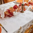 thumbnail image 3 of Softalker Thanksgiving Jacquard Rectangle Tablecloth, Fall Harvest Pumpkins Buffalo Plaid Table Cloth, Autumn Leaves Washable Table Cover for Holiday, Dining, Party Decor PumpkinPLD 60 x 102 Inch, 3 of 5