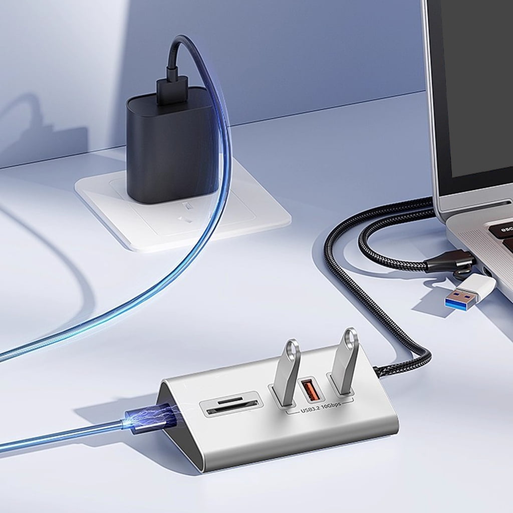 PatungKu Small USB Type C And USB A 3.2 Hubs with Cards Reader Strong Aluminum Alloy Case