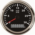 thumbnail image 1 of 85mm Auto Truck Boat 0-3000 RPM Diesel Generator Tachometer with Digital Hourmeter with Red Backlight ,Easy to Calibrate, 1 of 7