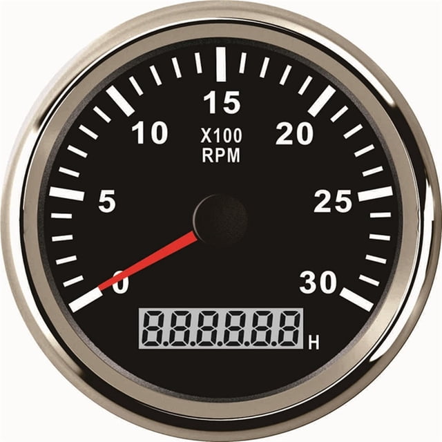 85mm Auto Truck Boat 0-3000 RPM Diesel Generator Tachometer with Digital Hourmeter with Red Backlight ,Easy to Calibrate
