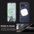 thumbnail image 3 of Magnetic for Google Pixel 9a PU Leather Case, Compatible with Magsafe, Built-in Invisible Stand, Premium Ultra Slim Adjustable Kickstand Protective Phone Case for Google Pixel 9a, Blue, 3 of 7