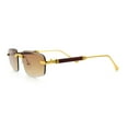 thumbnail image 6 of Bevel Lens Rimless Hustler Retro Gangster Rapper Rectangle Luxury Sunglasses Gold - Brown, 6 of 8