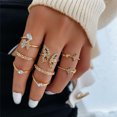 thumbnail image 1 of Silver Color Crystal Rings Set for Women, Cubic Zirconia Moon Arrow Flower Heart Finger Wedding Rings, Female Fashion Jewelry 18065, 1 of 6