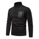 thumbnail image 3 of Gibobby Suéter hombre Suéter de lana merina con cuello alto para hombre, ropa de otoño e invierno, suéter de cachemira grueso y cálido(Negro,M), 3 of 4