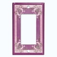 thumbnail image 5 of Metal Light Switch Plate Cover Elegant Antique Floral Tile Frame Purple FLW081, 5 of 13