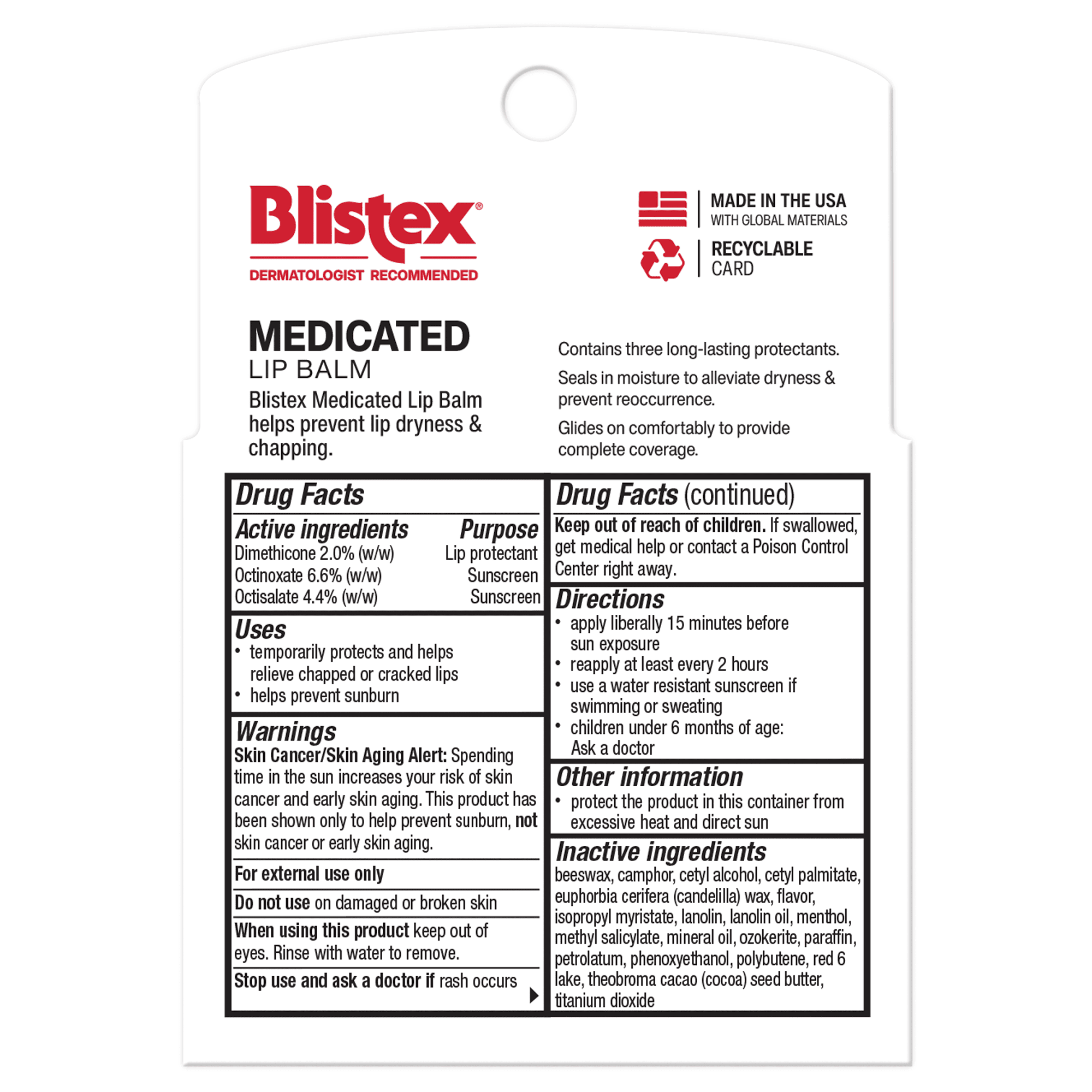 (2 pack) Blistex Medicated Balm 4pk 0.15oz