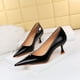 thumbnail image 3 of Zapatos de tacón alto versátiles de estilo primaveral y otoñal para mujer, zapatos de boda sencillos y clásicos de piel lacada brillante a la moda, 3 of 5