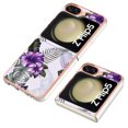 thumbnail image 4 of Nalacover for Samsung Galaxy Z Flip5 Slim Case, Fish Scale Marble Pattern Soft TPU Shockproof Lens Protection Cover for Women Girls, Compatible with MagSafe Wireless Charging Case,Purple Floral, 4 of 12