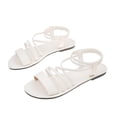 thumbnail image 5 of Xdegoge Women's Elastic Back Strap Flat Sandals Gladiator Strappy Open Toe Summer Slide Shoes for Casual Beach Vacation Daily Walking, 5 of 9