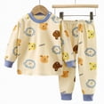 thumbnail image 4 of HCNTES Toddler Baby Boy Fall Winter Clothes Long Sleeved Pullover Shirt + Pants 2 Pcs Casual Dailywear & Loungewear Outfits Set For Kids(Light Yellow,18-24 Months), 4 of 4