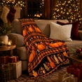 thumbnail image 3 of Autumn Harvest Pumpkin Plaid, Cozy Friendship Quote Scene, Warm Flannel Blanket for Living Room and Reading Nook, Art Lovers Thanksgiving Gift, Artistic Home Decor, 3 of 9