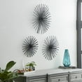 thumbnail image 3 of DecMode Black Metal 3D Starburst Wall Decor (3 Count), 3 of 12