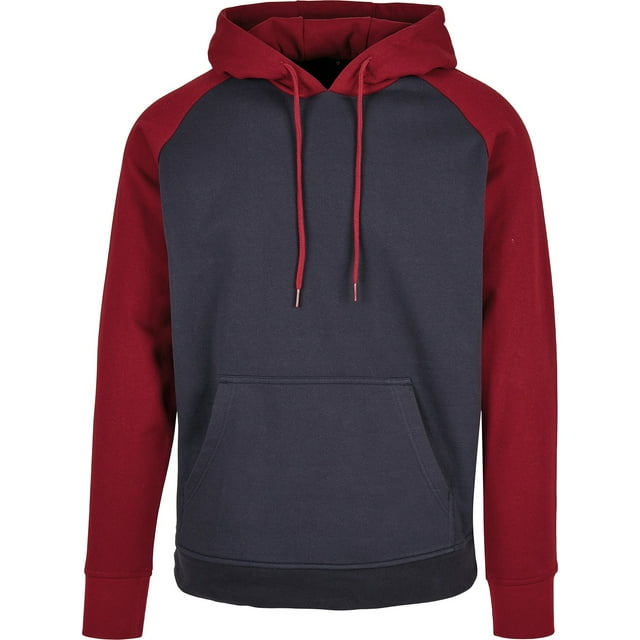 Build Your Brand - Sudadera Basic Raglan para Hombre (Marino, Burdeos)