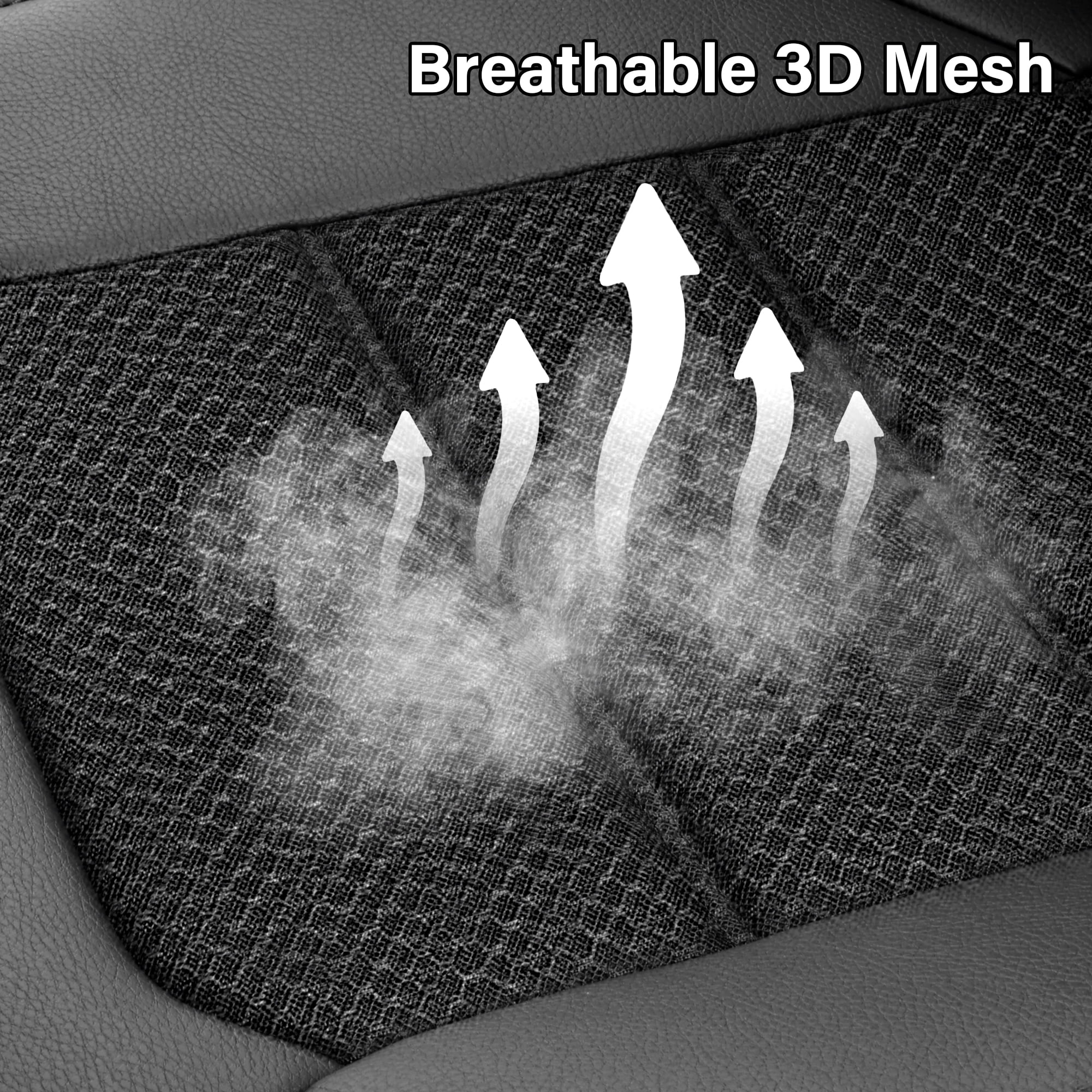 CAR GRAND Memory Foam Car Seat Rear Bench cover, breathable air mesh thick protectors for car SUV universal Fit Black