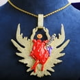 thumbnail image 2 of DUBSS Pendentif Collier Aile Flèche Orgue Sanguin Glacé Colgante Rompecorazones Oro Blanc Hip-Hop Bijoux, 2 of 4
