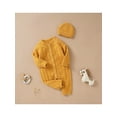 thumbnail image 3 of Qtinghua Newborn Baby Girl Boy Winter Clothes Long Sleeve Knit Sweater Romper Jumpsuit with Hat Outfits Yellow 9-12 Months, 3 of 9