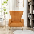 thumbnail image 2 of US Pride Furniture Kaleigh 27.56"W Velvet Sofa Chair with Metal Legs, Mustard Yellow, 2 of 5
