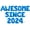 Blue, variant on Letter & Number Balloons - AWESOME SINCE 2024 16" Inch Alphabet Letters Foil Mylar Balloon Birthday Party Banner (Black)