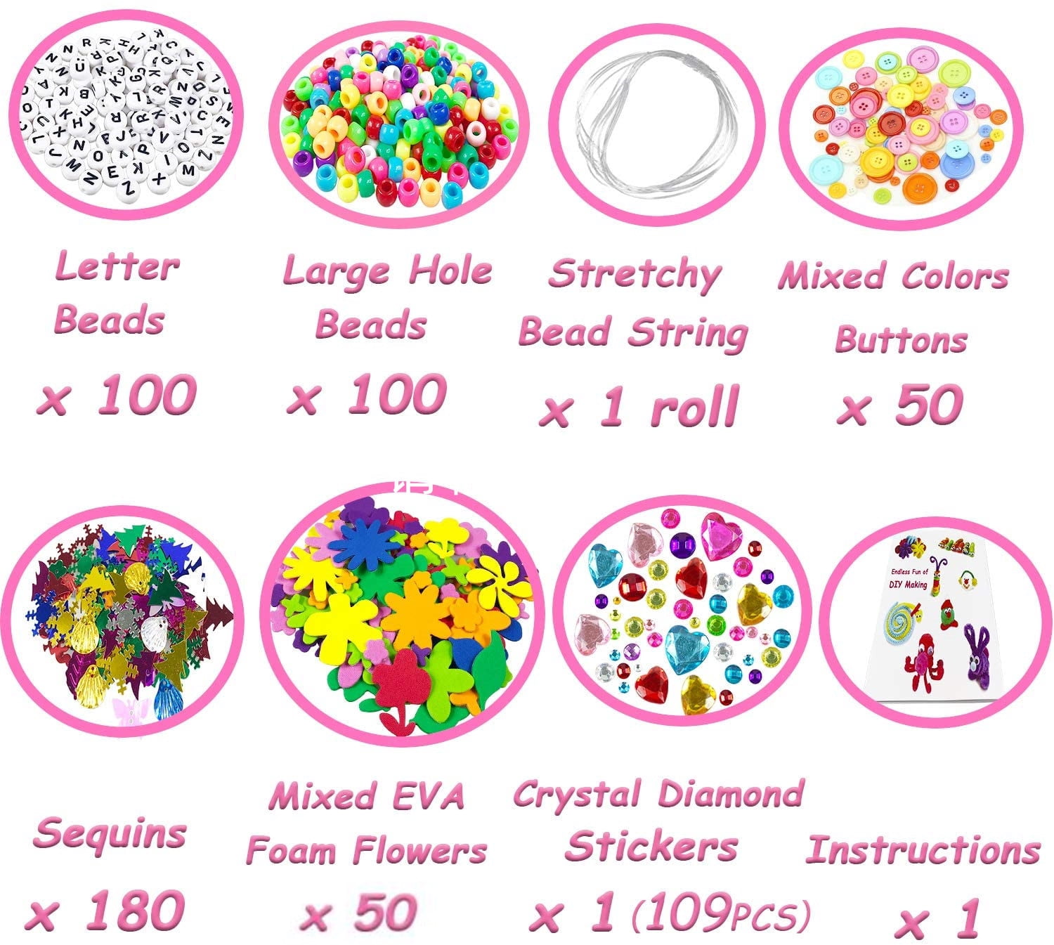1200pcs+children's craft set toys - DIY craft set, 4-8 year old children's crafts, birthday gifts for children, girls and boys, pre-school family toys