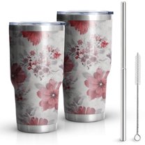 30oz Pioneer Flower Tumblers Stainless Steel Tumbler with Lid and Straw,Vacuum Insulated Double Wall Travel Tumbler Cups Mug with Cleaning Brush for Coffee,Tea
