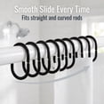 thumbnail image 6 of Shower Curtain Rings Plastic Hooks Solid And Clear Color Set of 12 Solid Black, 6 of 10