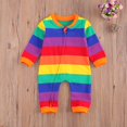 thumbnail image 2 of Baby Stripped Rainbow Romper Zipper Jumpsuit, 2 of 6
