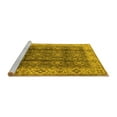 thumbnail image 2 of Ahgly Company Machine Washable Indoor Round Oriental Yellow Traditional Area Rugs, 7' Round, 2 of 4