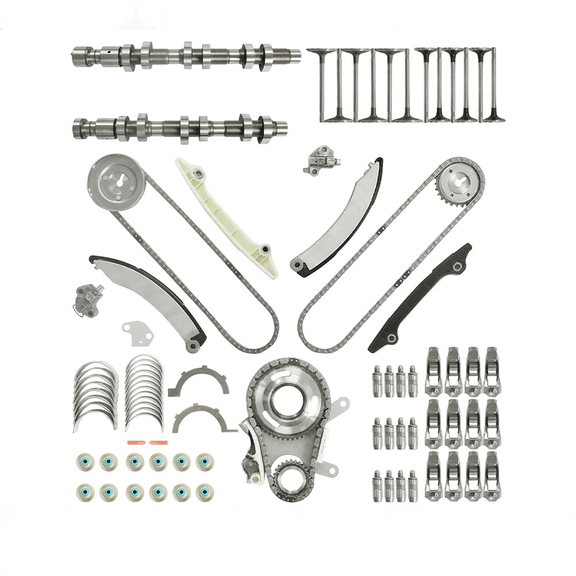 Timing Chain Kit Camshaft Rocker Arm Valve Lifter Bearing Set For 02-12 Jeep Dodge Ram 1500 3.7L V6