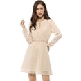 thumbnail image 1 of Dde San Patricio GargantilDe Mujer Con Cuello En V Vintage Acampanado Dorado Metálico Brillante EstrelVestido Acampanado Beige M, 1 of 6