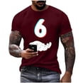 thumbnail image 2 of Tops para hombre, blusas y camisas de manga corta con cuello redondo para hombre, jersey informal con cuello redondo estampado para hombre, pantalones cortos deportivos para fitness, blusa de poliéste, 2 of 5